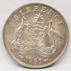 AUSTRALIA 1961 . SIXPENCE